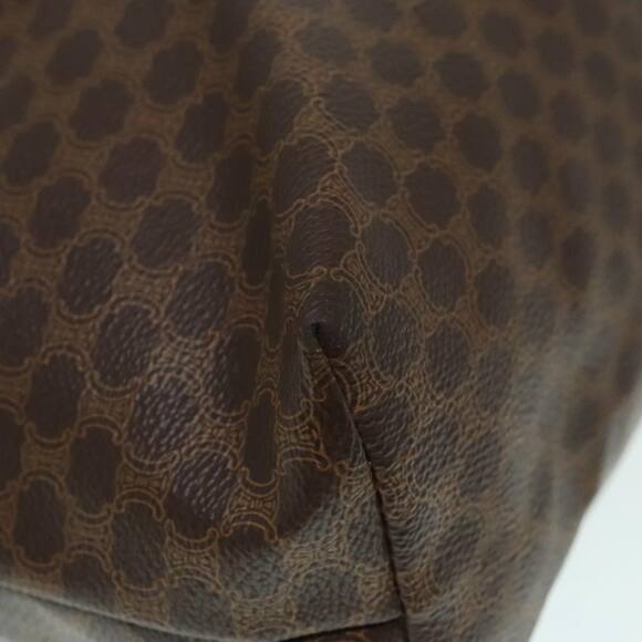 CELINE Macadam Canvas Tote Bag Pvc Leather Brown Gold - Picture 16 of 16